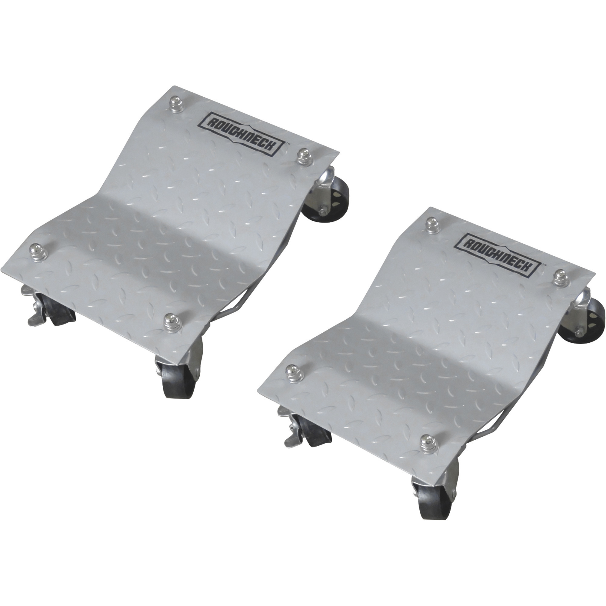 Roughneck Wheel Dollies, Pair, 16in. x 12in. Steel Decks, 3000-Lb. Capacity, 3in. Swivel Casters